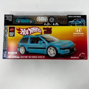 Mattel Brick Shop Hot Wheels Custom '90 Honda Civic EF Building Toy Kit 248pc